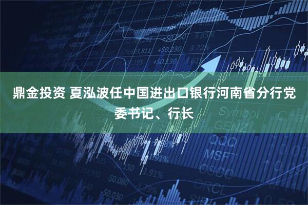 鼎金投资 夏泓波任中国进出口银行河南省分行党委书记、行长
