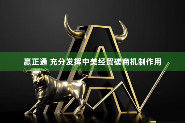 赢正通 充分发挥中美经贸磋商机制作用