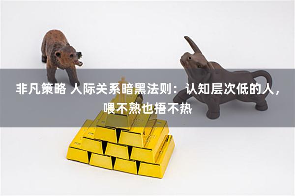 非凡策略 人际关系暗黑法则：认知层次低的人，喂不熟也捂不热